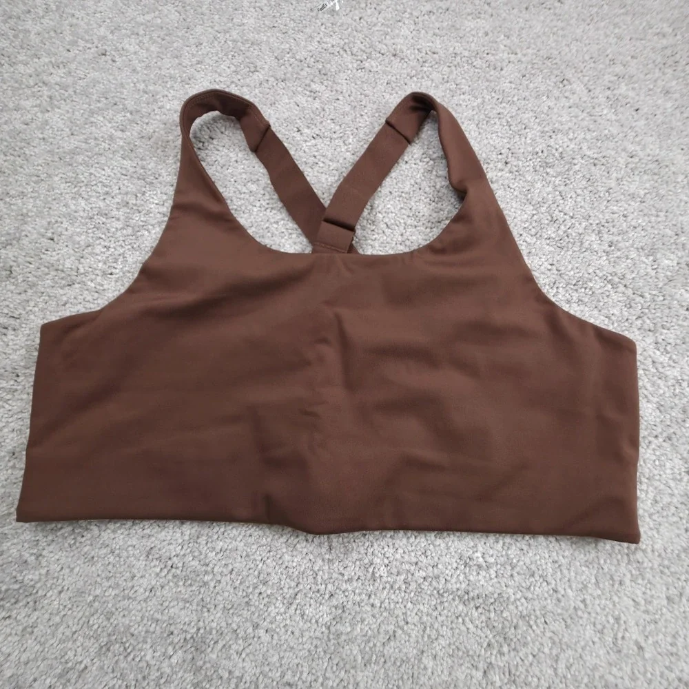Girlfriend Collective Simone High Support Sports Bra Womens 2XL Cross Back Brown